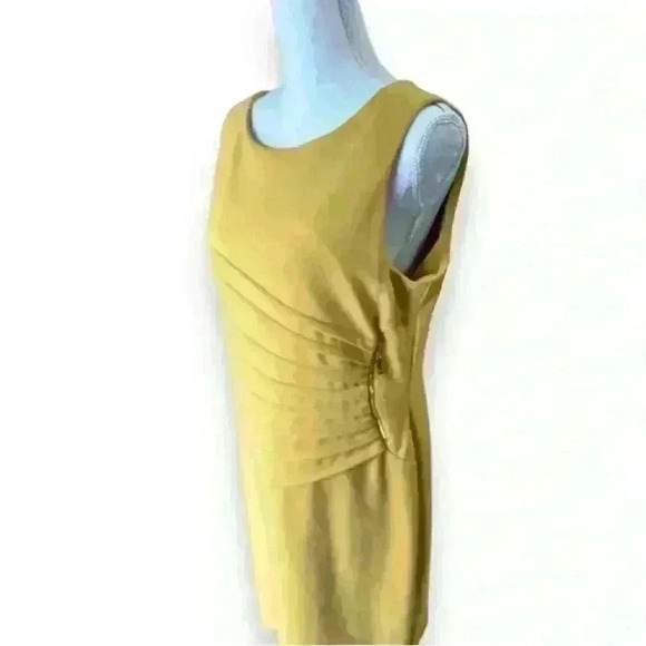 Ivanka Trump Mustard Yellow Sunburst Sheath Dress Size 14​ - Picture 3 of 6